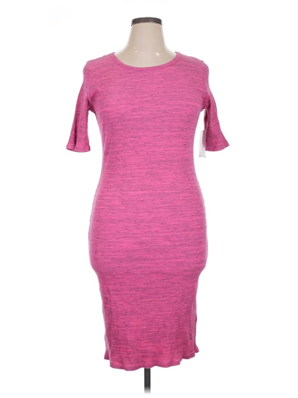 LuLaRoe Julie Bodycon Dress In Pink Space-Dye Pattern- Size XL